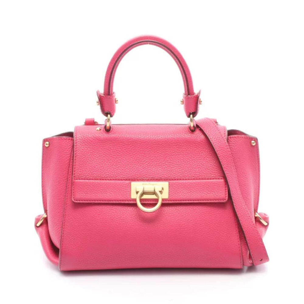 Salvatore Ferragamo Sofia Gancini Handbag Leather Pink